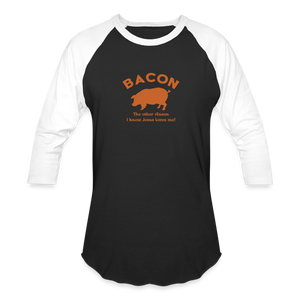 Bacon - Unisex Baseball T-Shirt - black/white
