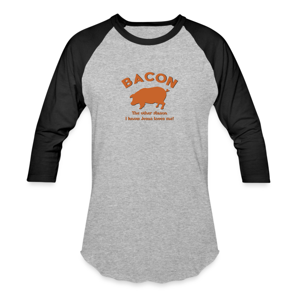 Bacon - Unisex Baseball T-Shirt - heather gray/black