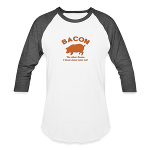 Bacon - Unisex Baseball T-Shirt - white/charcoal