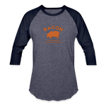 Bacon - Unisex Baseball T-Shirt - heather blue/navy
