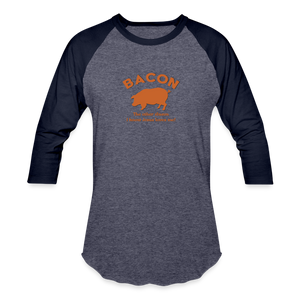 Bacon - Unisex Baseball T-Shirt - heather blue/navy