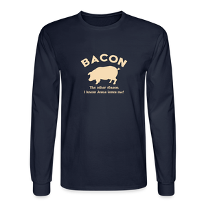 Bacon - Unisex Long Sleeve T-Shirt - navy