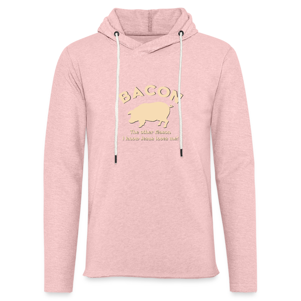 Bacon - Unisex Lightweight Terry Hoodie - cream heather pink