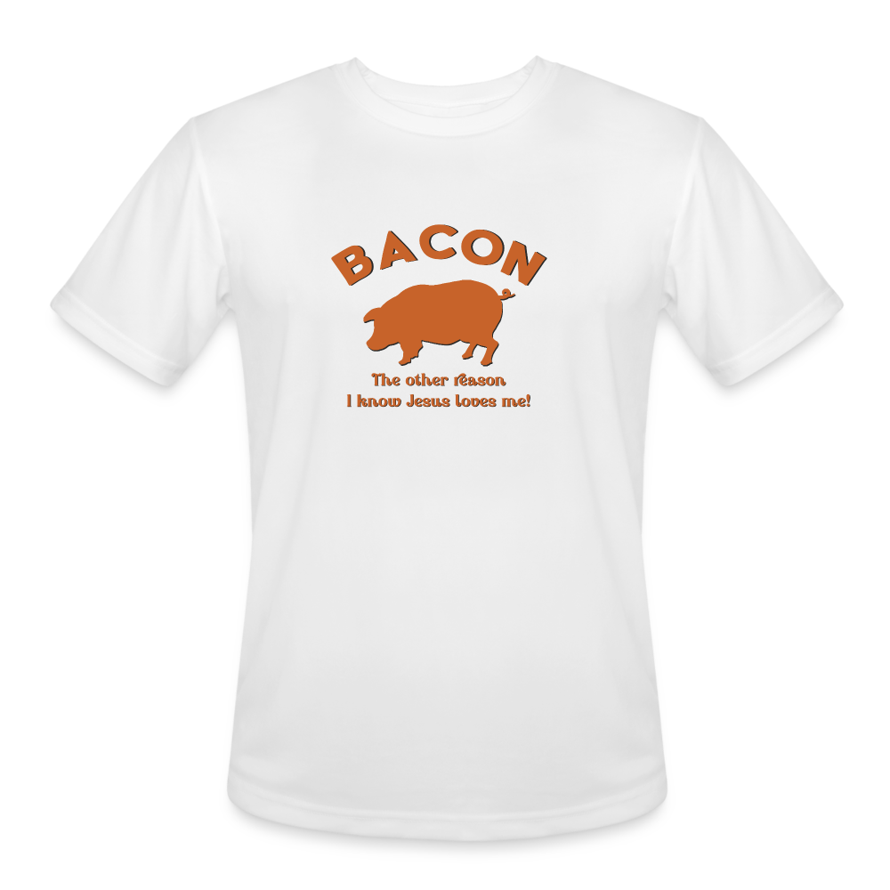 Bacon - Men’s Moisture Wicking Performance T-Shirt - white