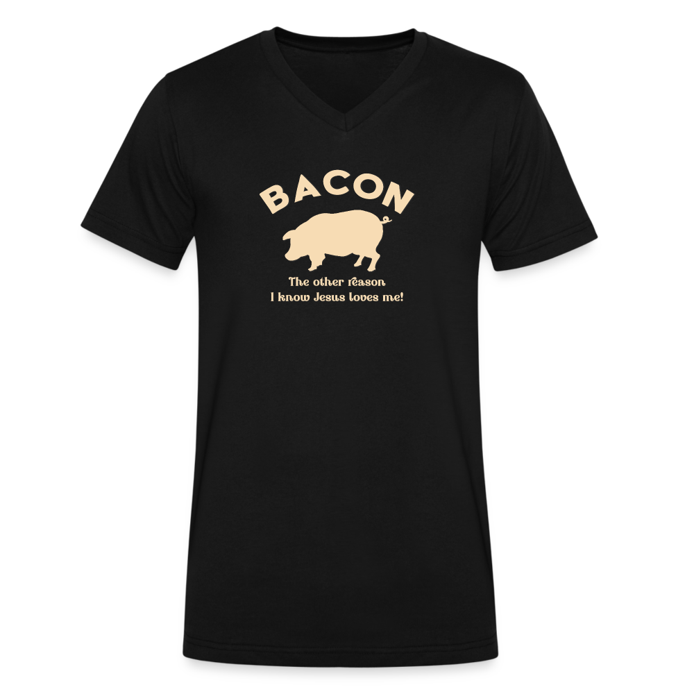 Bacon - Men's V-Neck T-Shirt - black