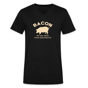 Bacon - Men's V-Neck T-Shirt - black