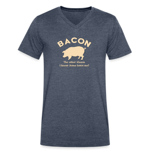 Bacon - Men's V-Neck T-Shirt - heather navy