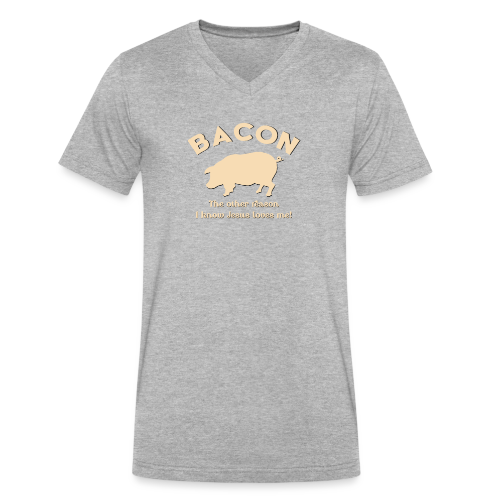 Bacon - Men's V-Neck T-Shirt - heather gray