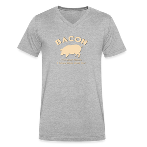 Bacon - Men's V-Neck T-Shirt - heather gray