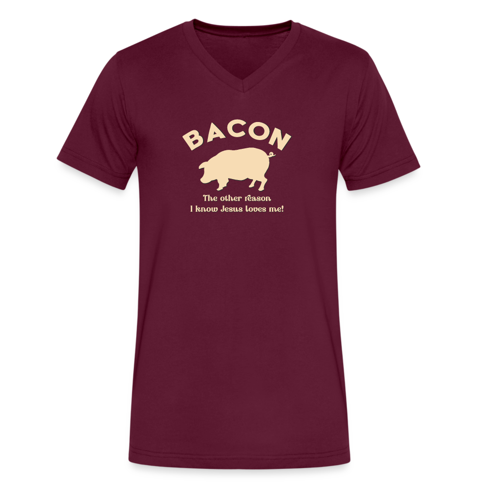 Bacon - Men's V-Neck T-Shirt - maroon