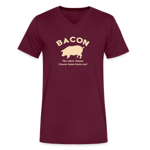 Bacon - Men's V-Neck T-Shirt - maroon