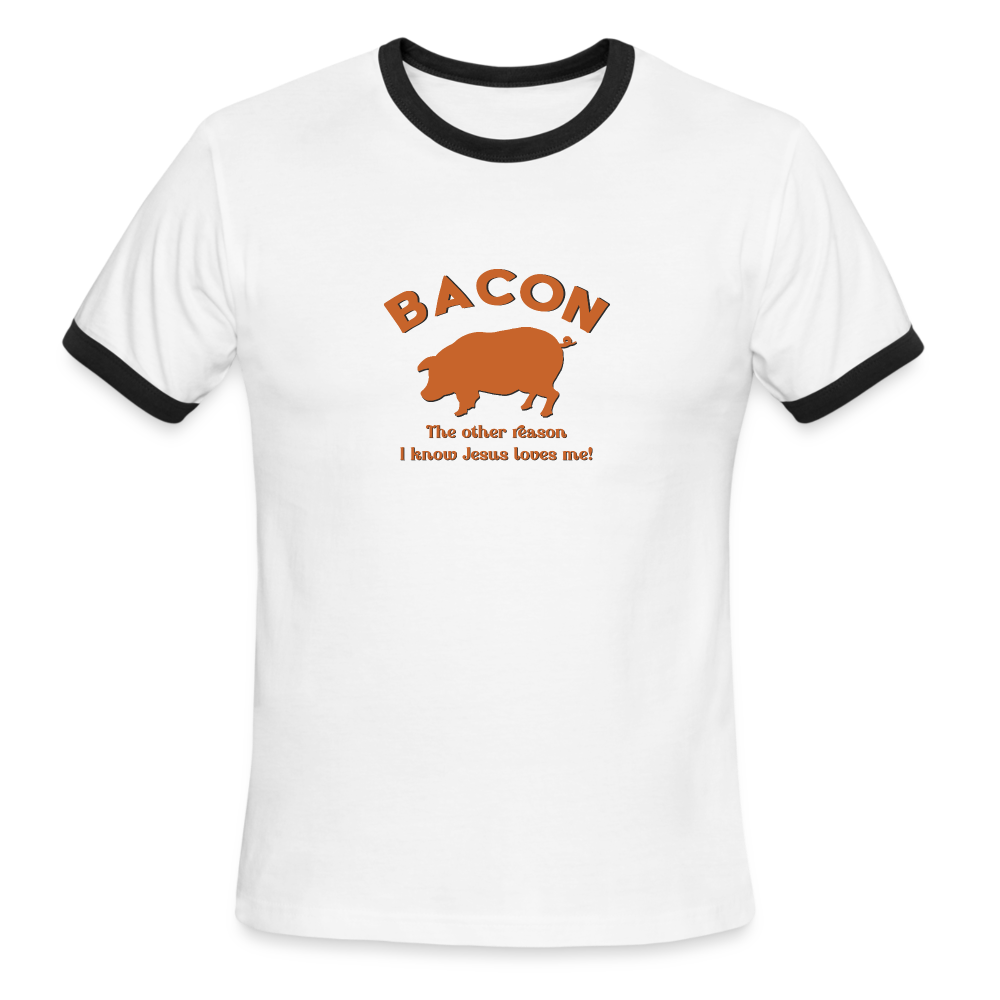 Bacon - Men's Ringer T-Shirt - white/black