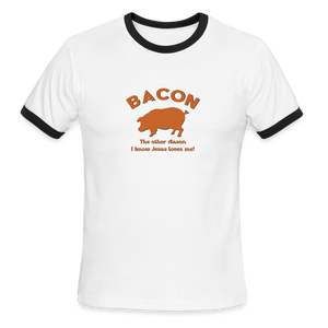 Bacon - Men's Ringer T-Shirt - white/black