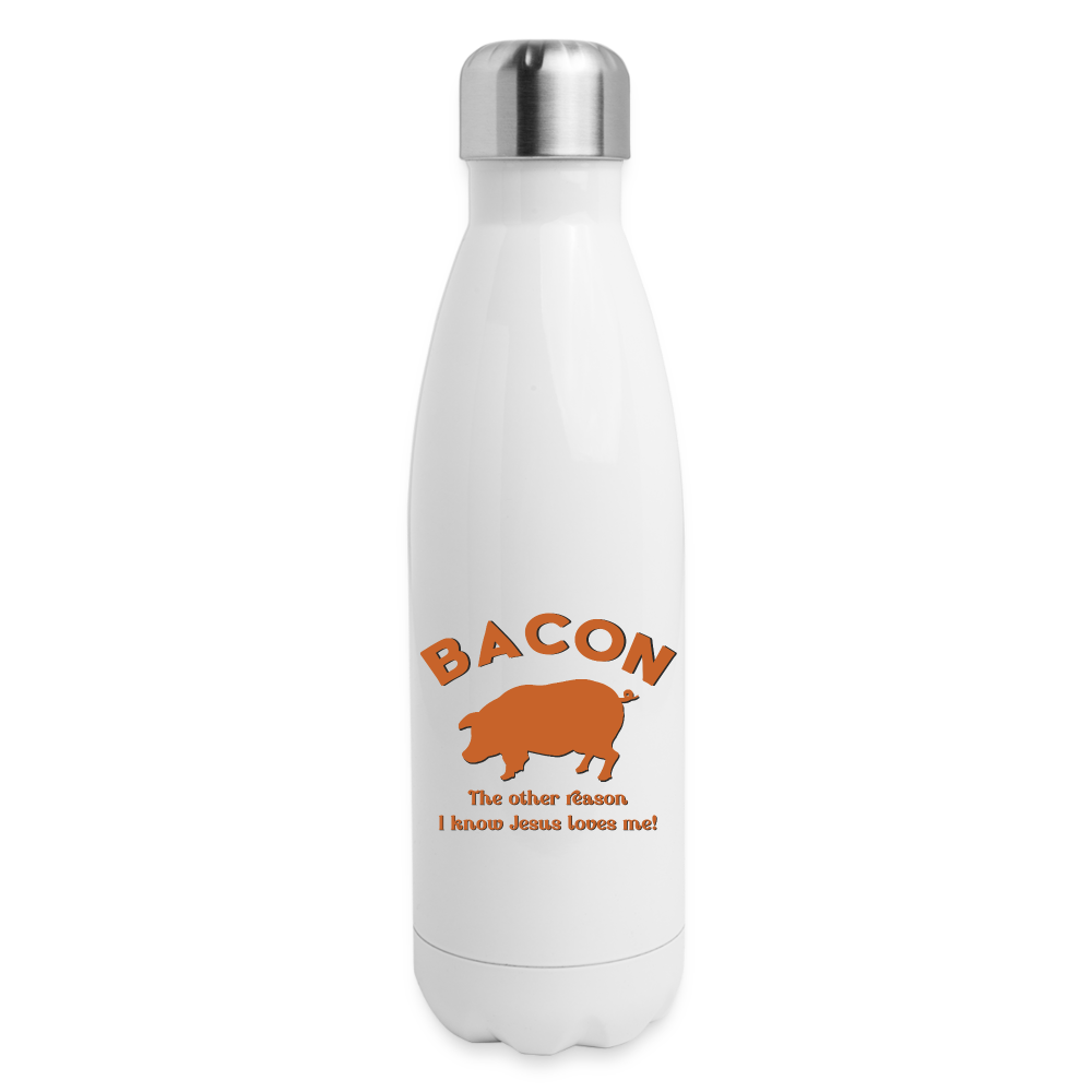 Bacon - Insulated Stainless Steel Water Bottle - white