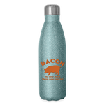 Bacon - Insulated Stainless Steel Water Bottle - turquoise glitter