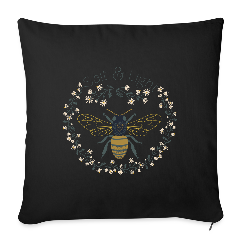 Bee Salt & Light - Throw Pillow Cover - black