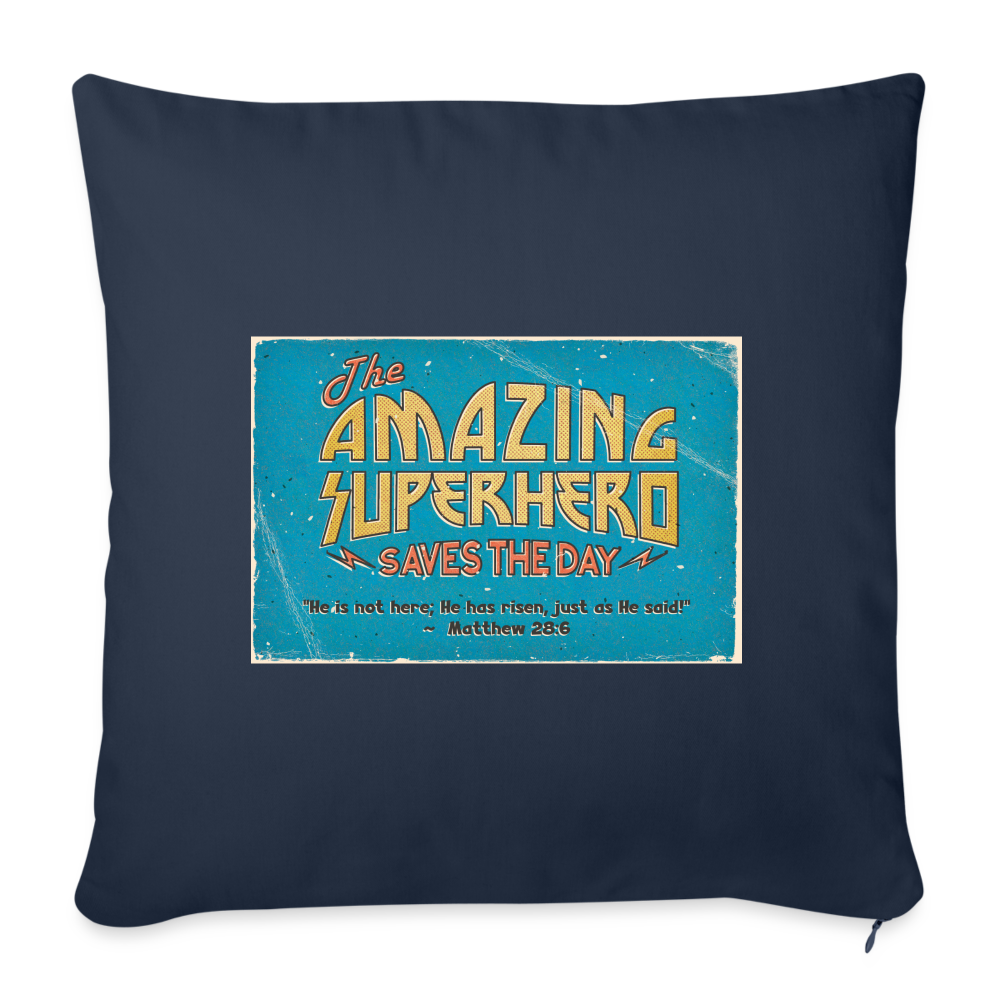 Amazing Superhero - Throw Pillow Cover - navy