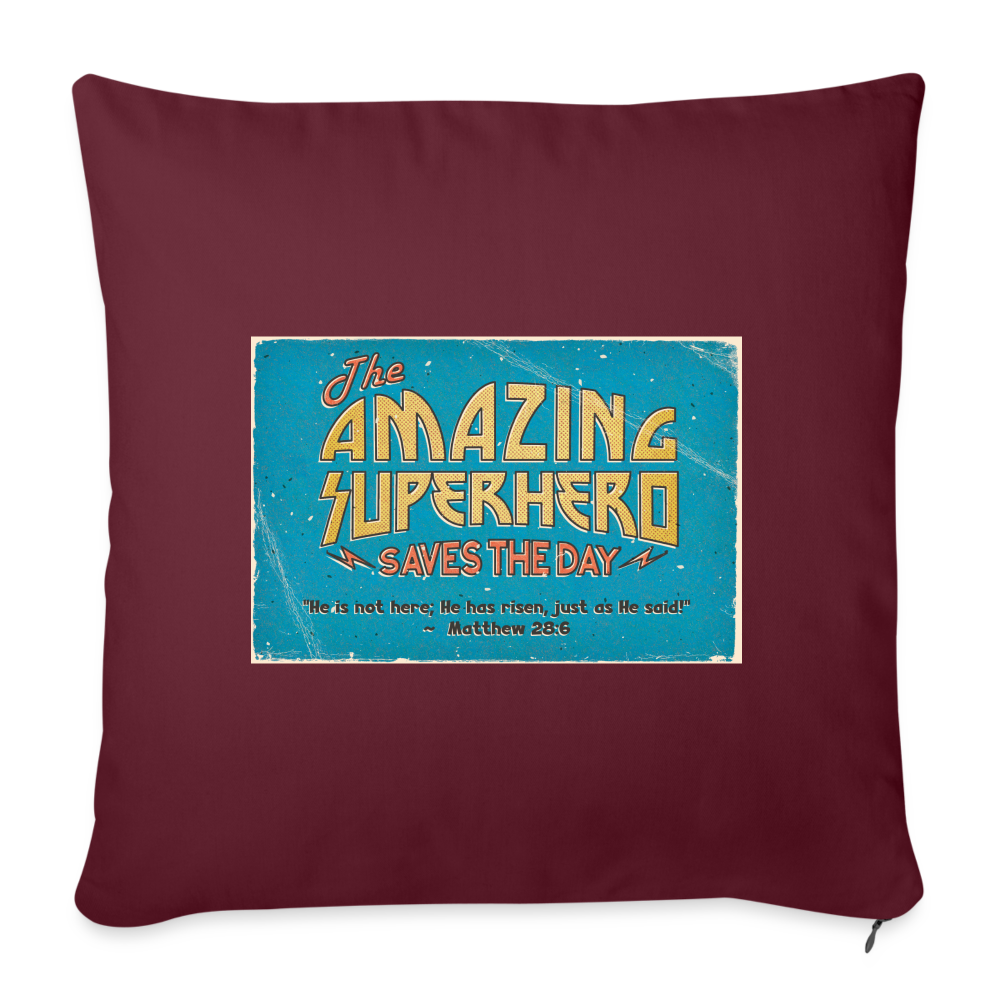 Amazing Superhero - Throw Pillow Cover - burgundy