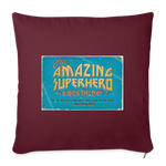 Amazing Superhero - Throw Pillow Cover - burgundy