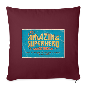 Amazing Superhero - Throw Pillow Cover - burgundy
