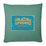 Amazing Superhero - Throw Pillow Cover - cypress green