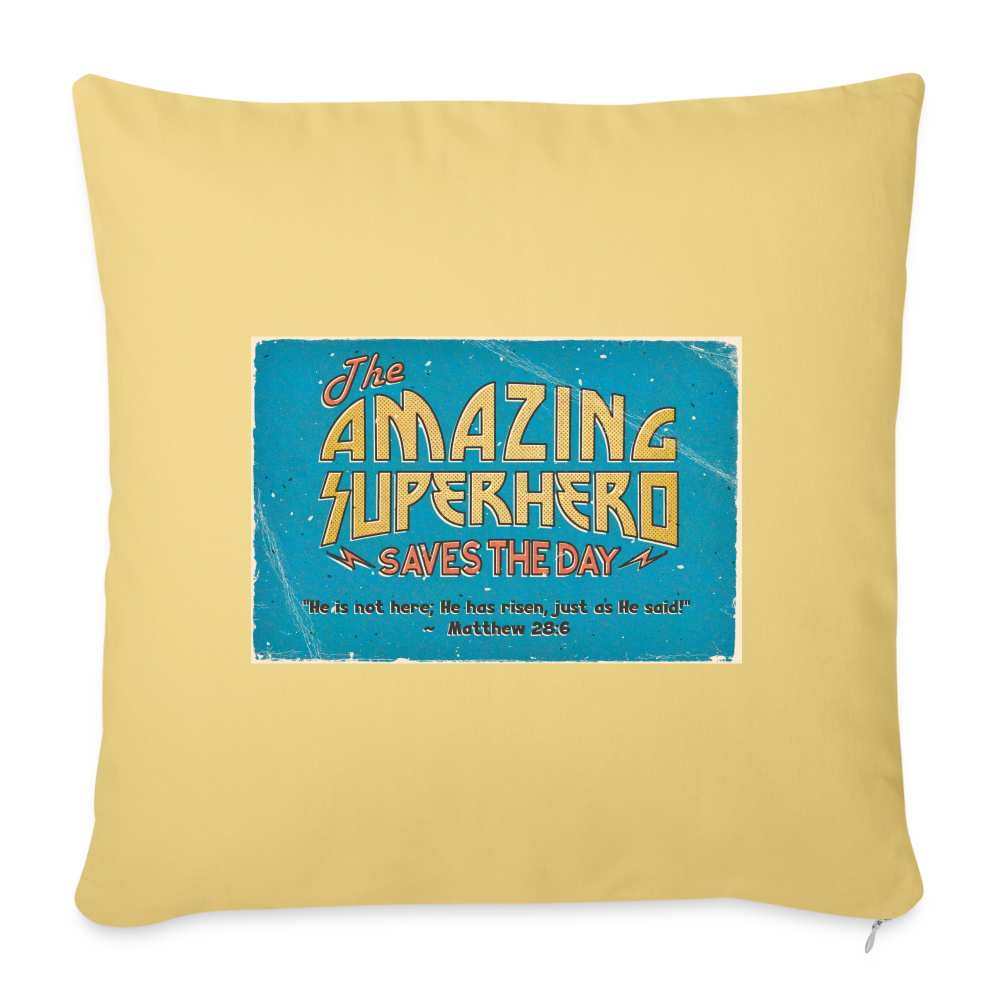 Amazing Superhero - Throw Pillow Cover - washed yellow
