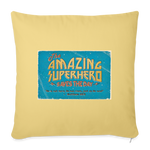 Amazing Superhero - Throw Pillow Cover - washed yellow