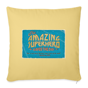 Amazing Superhero - Throw Pillow Cover - washed yellow