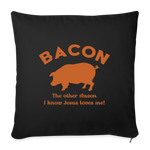Bacon - Throw Pillow Cover - black