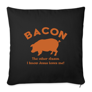 Bacon - Throw Pillow Cover - black
