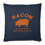 Bacon - Throw Pillow Cover - navy