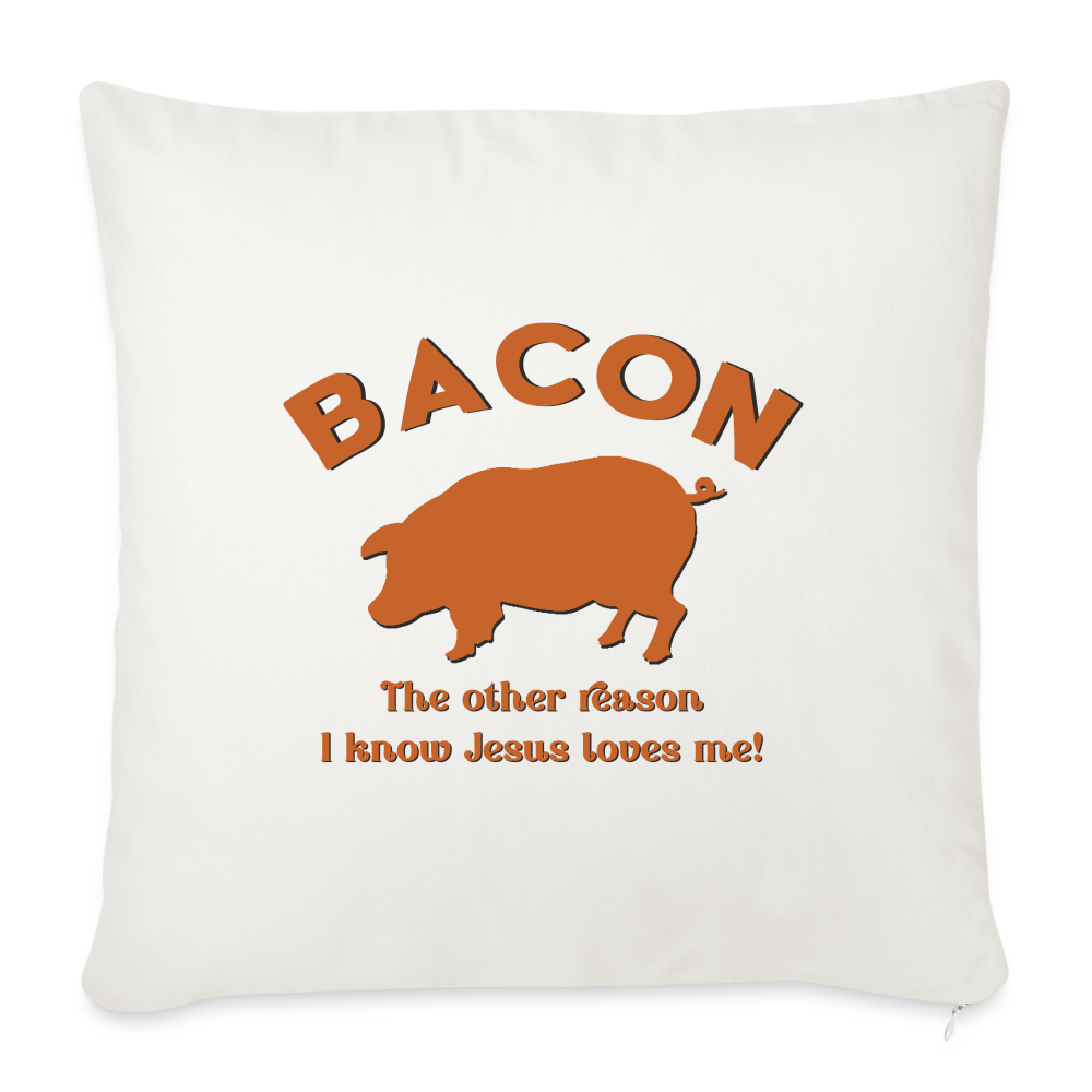 Bacon - Throw Pillow Cover - natural white