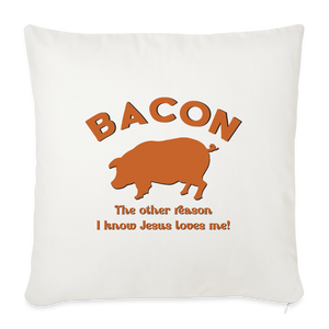 Bacon - Throw Pillow Cover - natural white