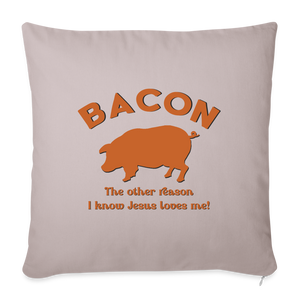 Bacon - Throw Pillow Cover - light taupe