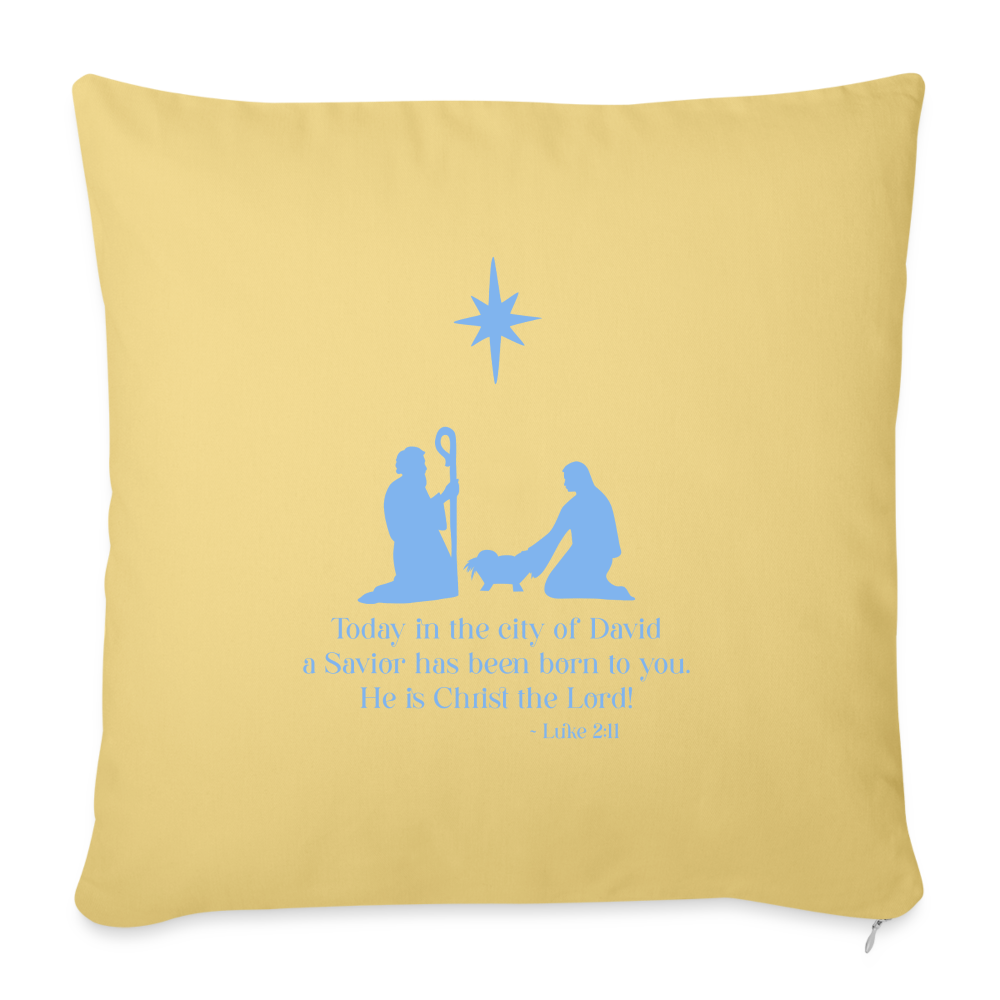 A Savior Has Been Born - Throw Pillow Cover - washed yellow