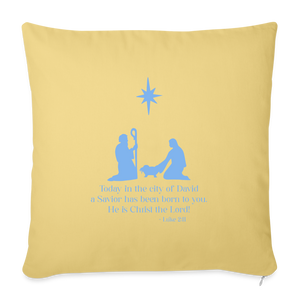 A Savior Has Been Born - Throw Pillow Cover - washed yellow