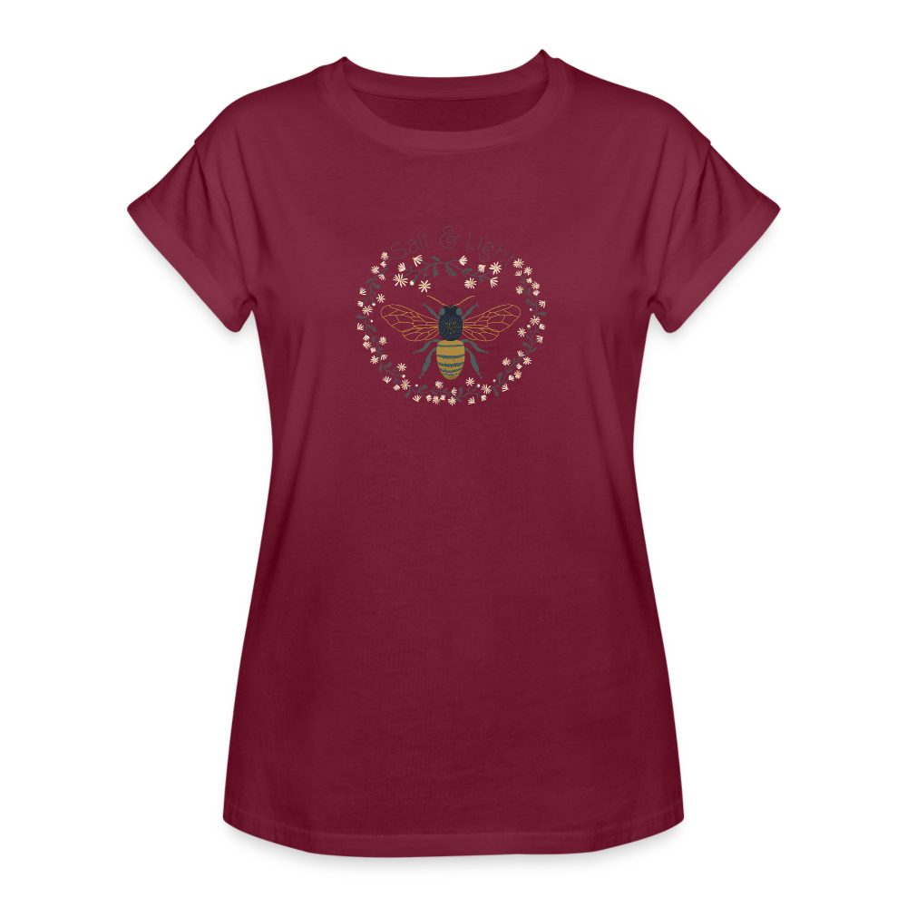Bee Salt & Light - Women's Relaxed Fit T-Shirt - burgundy