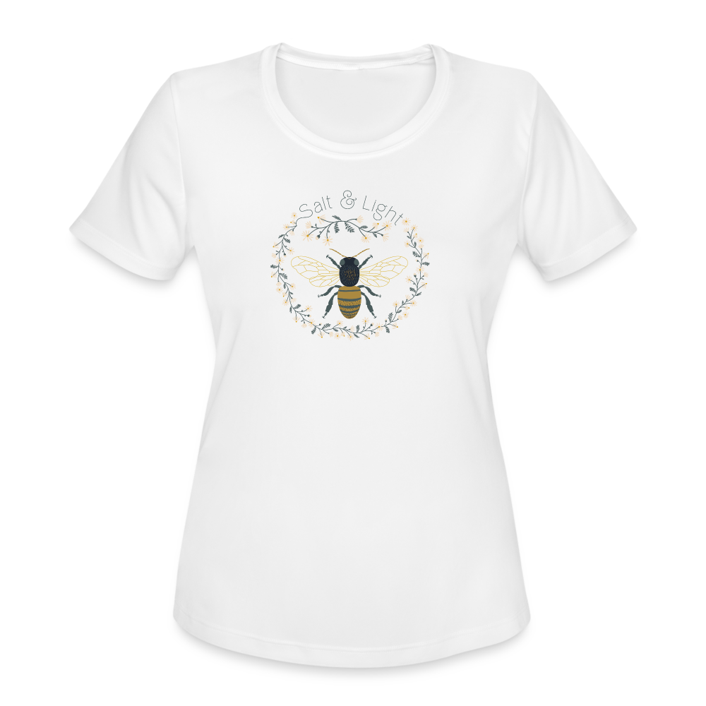 Bee Salt & Light - Women's Moisture Wicking Performance T-Shirt - white
