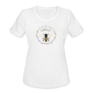 Bee Salt & Light - Women's Moisture Wicking Performance T-Shirt - white