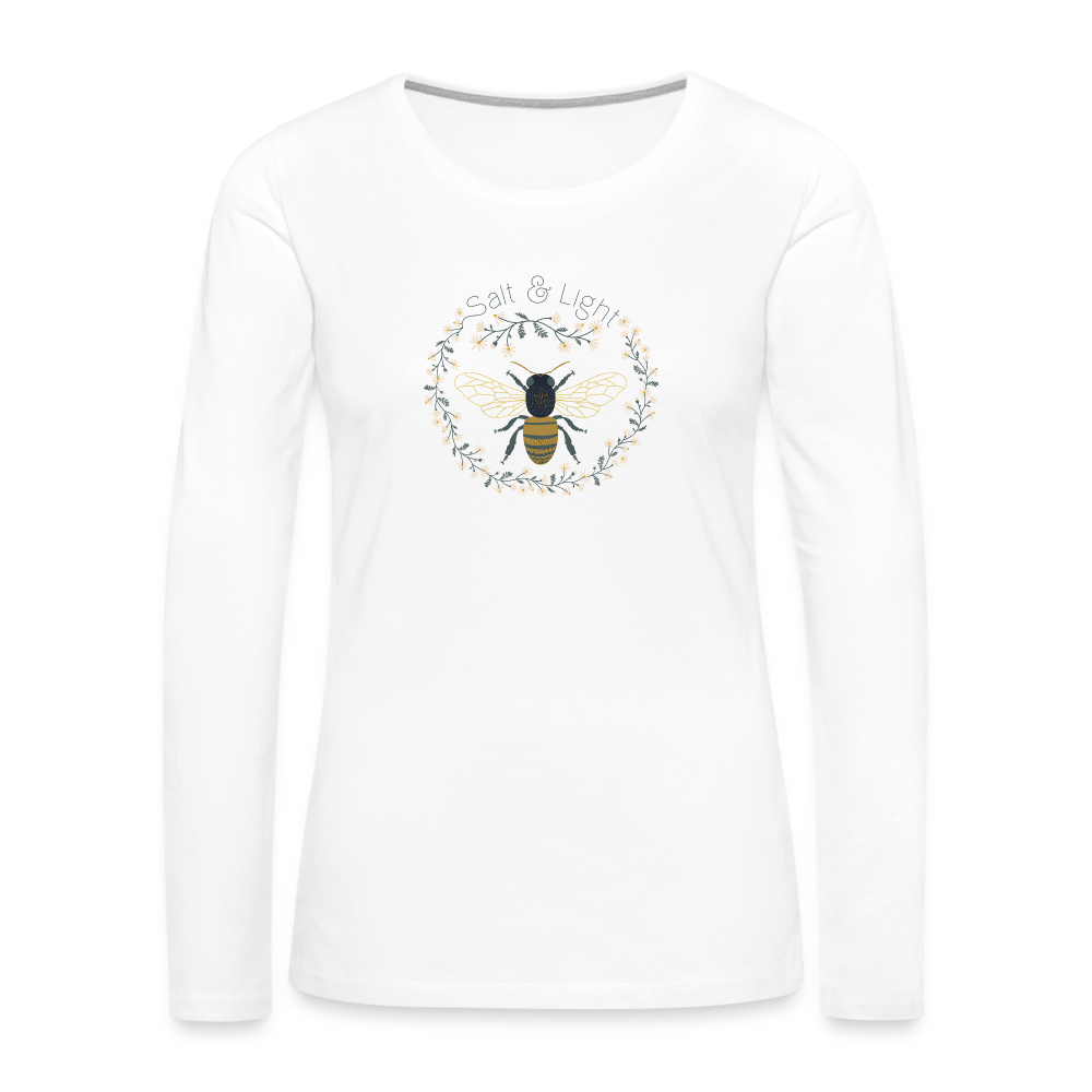 Bee Salt & Light - Women's Premium Long Sleeve T-Shirt - white