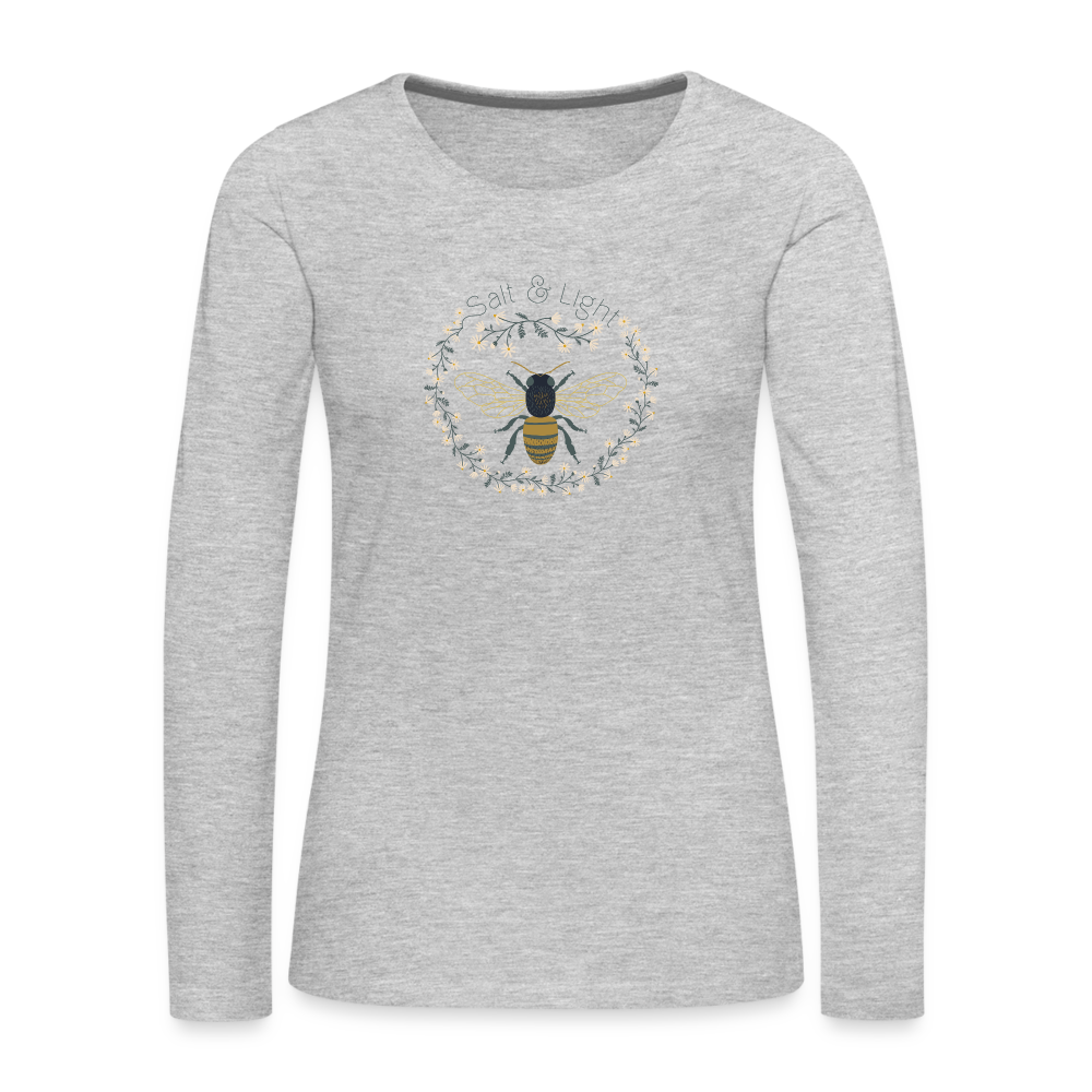 Bee Salt & Light - Women's Premium Long Sleeve T-Shirt - heather gray