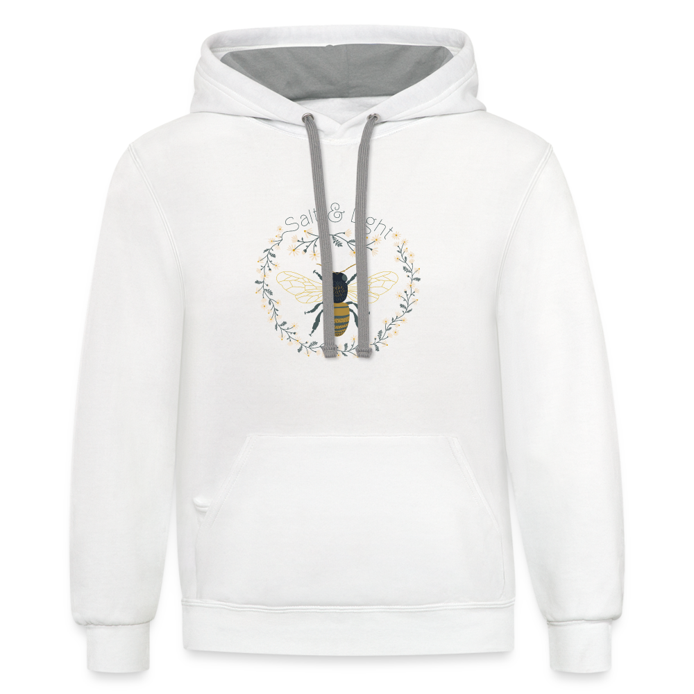 Bee Salt & Light - Unisex Contrast Hoodie - white/gray