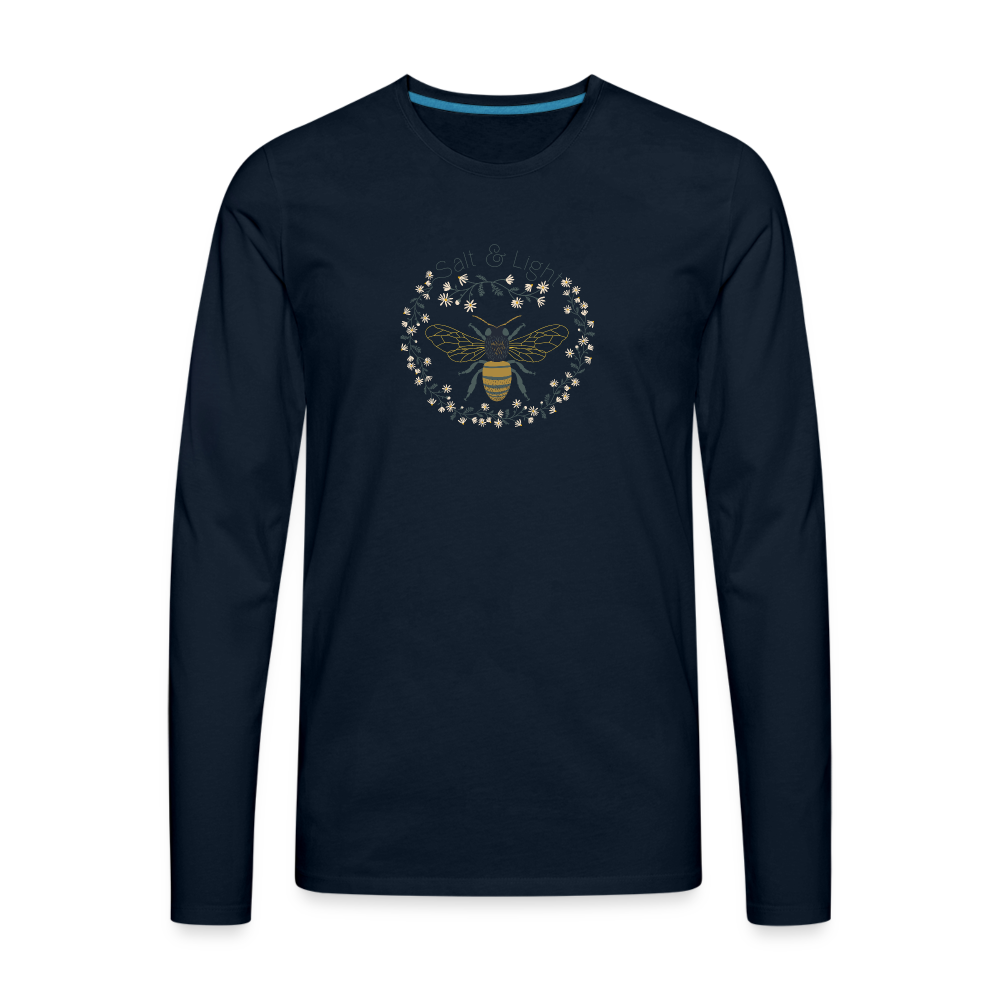 Bee Salt & Light - Men's Premium Long Sleeve T-Shirt - deep navy