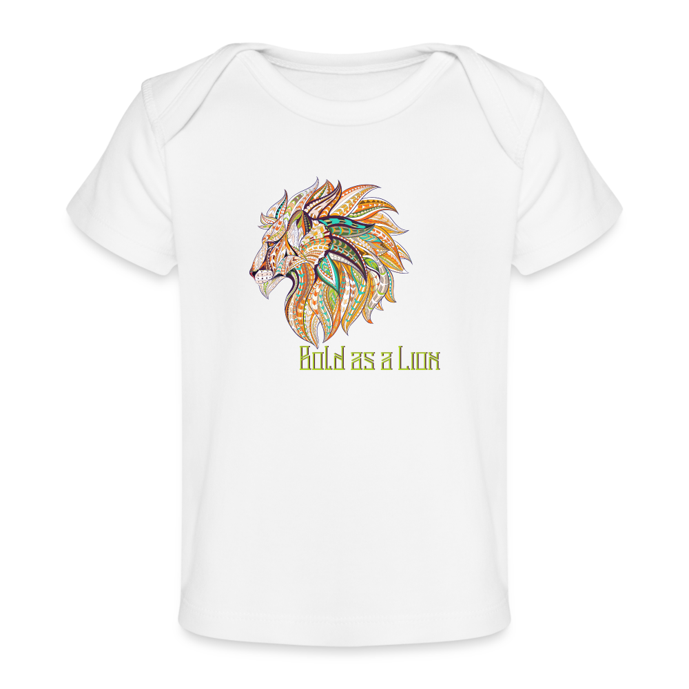 Bold as a Lion - Organic Baby T-Shirt - white