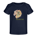 Bold as a Lion - Organic Baby T-Shirt - dark navy