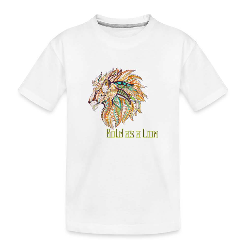 Bold as a Lion - Toddler Premium Organic T-Shirt - white