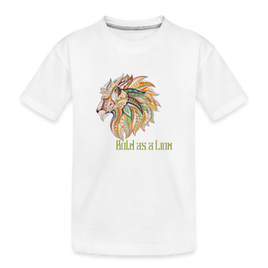 Bold as a Lion - Toddler Premium Organic T-Shirt - white