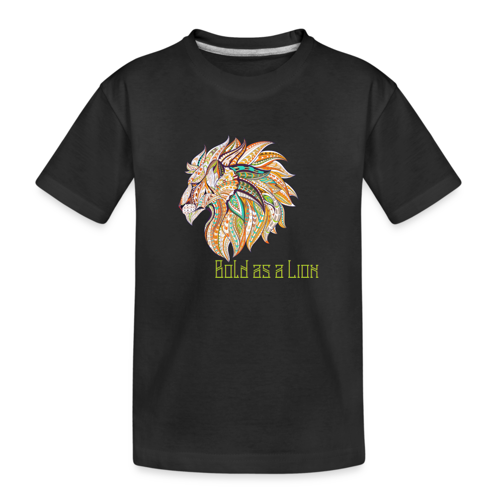 Bold as a Lion - Toddler Premium Organic T-Shirt - black