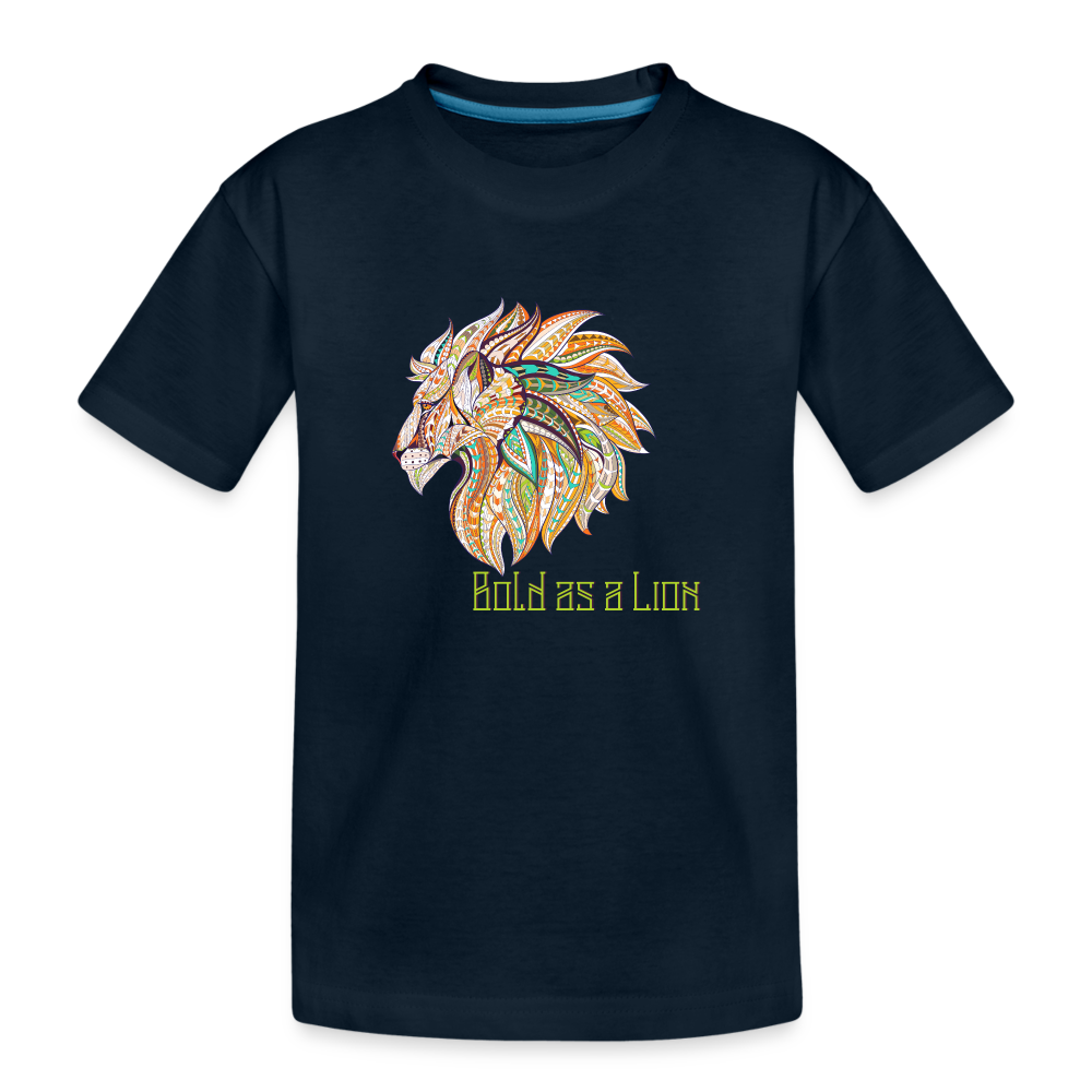 Bold as a Lion - Toddler Premium Organic T-Shirt - deep navy