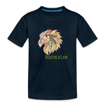 Bold as a Lion - Toddler Premium Organic T-Shirt - deep navy